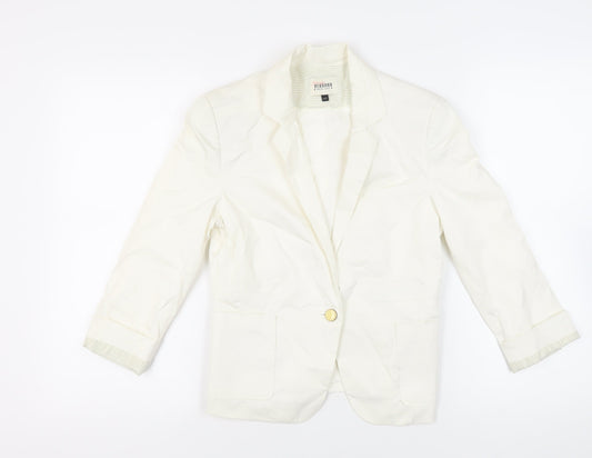 Bershka Womens Ivory Jacket Blazer Size M Button