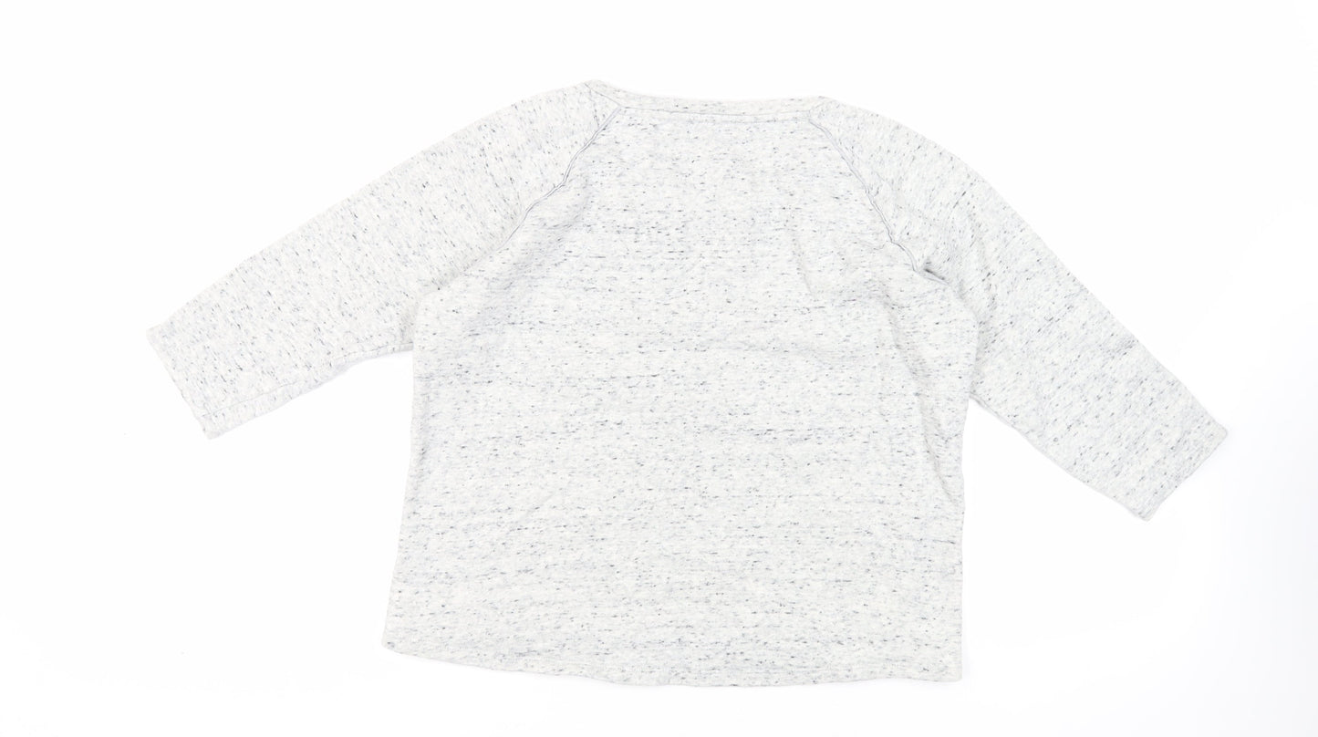 PURE Collection Womens Grey Cotton Pullover Sweatshirt Size 12 Pullover