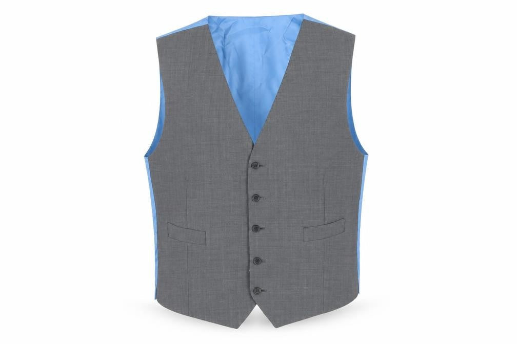 Marks & Spencer Mens Grey Wool Jacket Suit Waistcoat Size 44 Regular