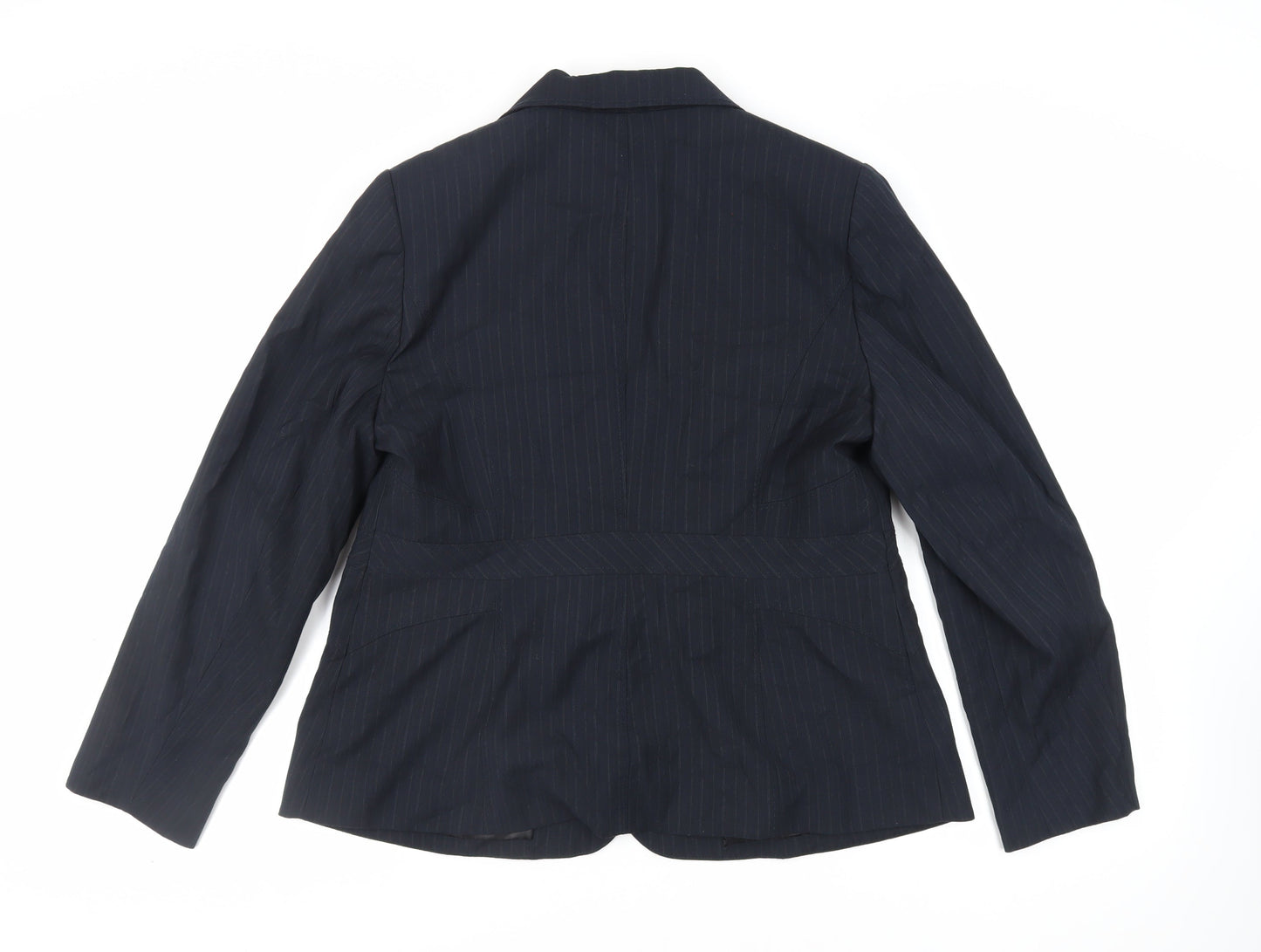 BHS Womens Blue Striped Jacket Blazer Size 18 Button