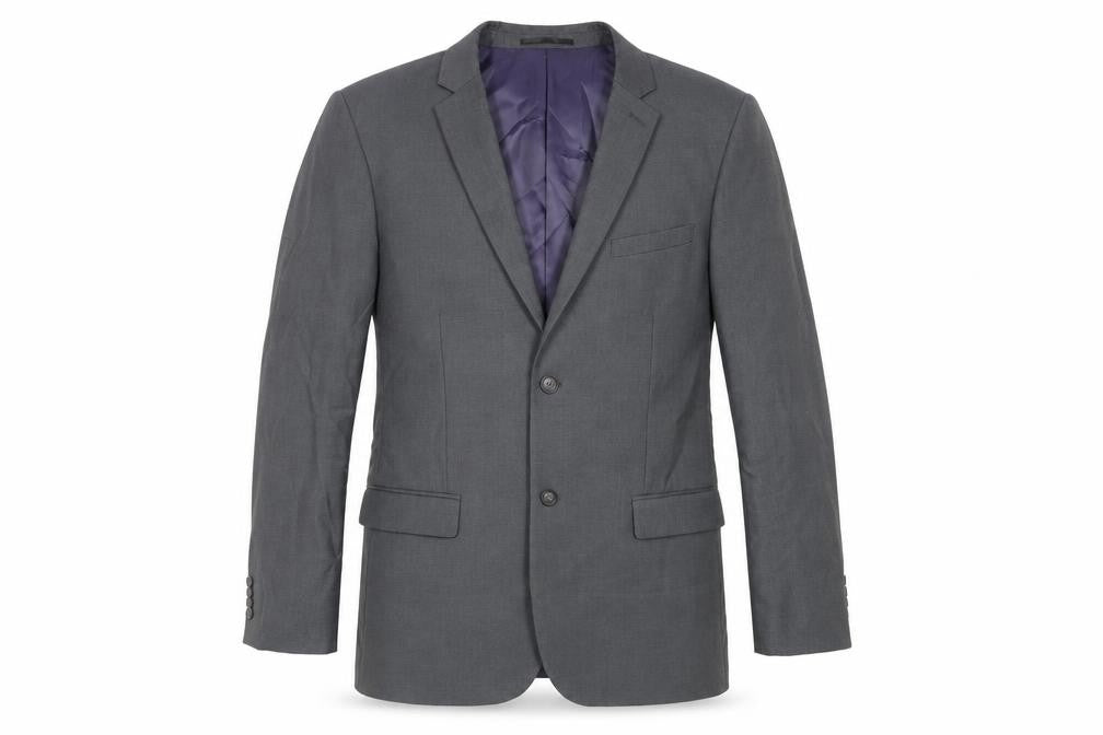 Topman Mens Grey Polyester Jacket Suit Jacket Size 42 Regular