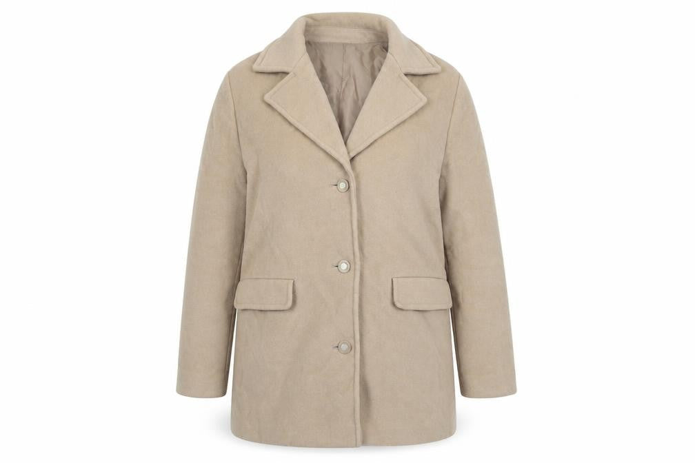 Marks & Spencer Womens Beige Pea Coat Coat Size 16 Button