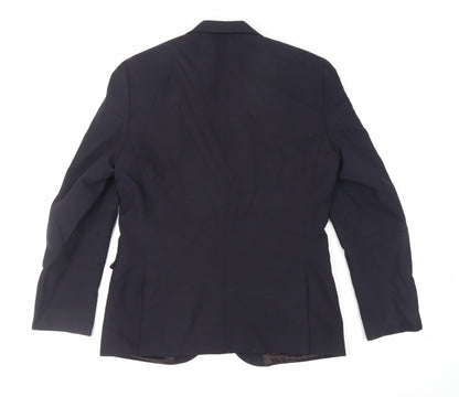 Next Mens Blue Polyester Jacket Suit Jacket Size 40 Regular
