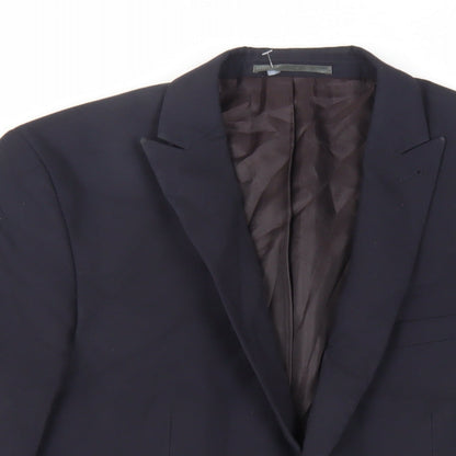 Next Mens Blue Polyester Jacket Suit Jacket Size 40 Regular