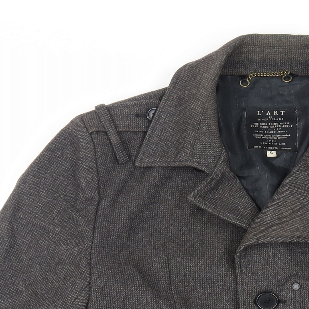 River Island Mens Grey Jacket Size S Zip