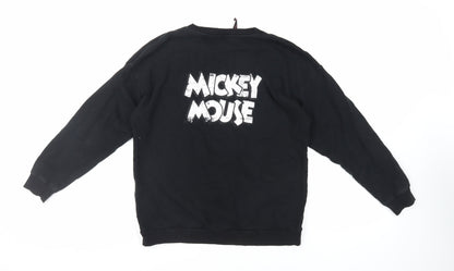 Preloved Disney Womens Black Cotton Pullover Sweatshirt Size M Pullover - Mickey Mouse - Back