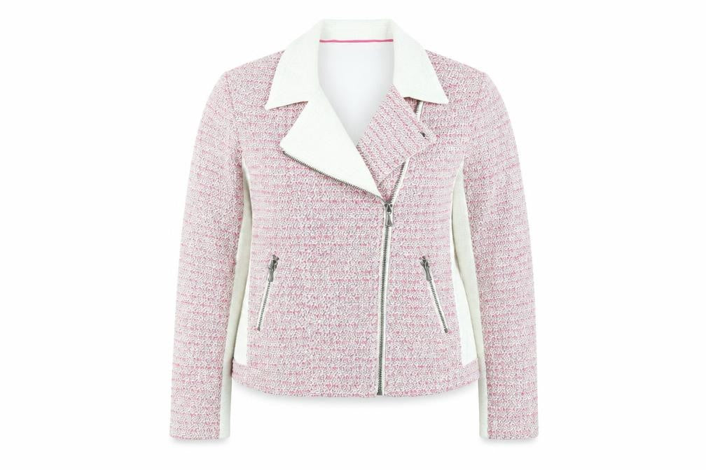 Marks & Spencer Womens Pink Biker Jacket Size 14 Zip - Zipped Pockets