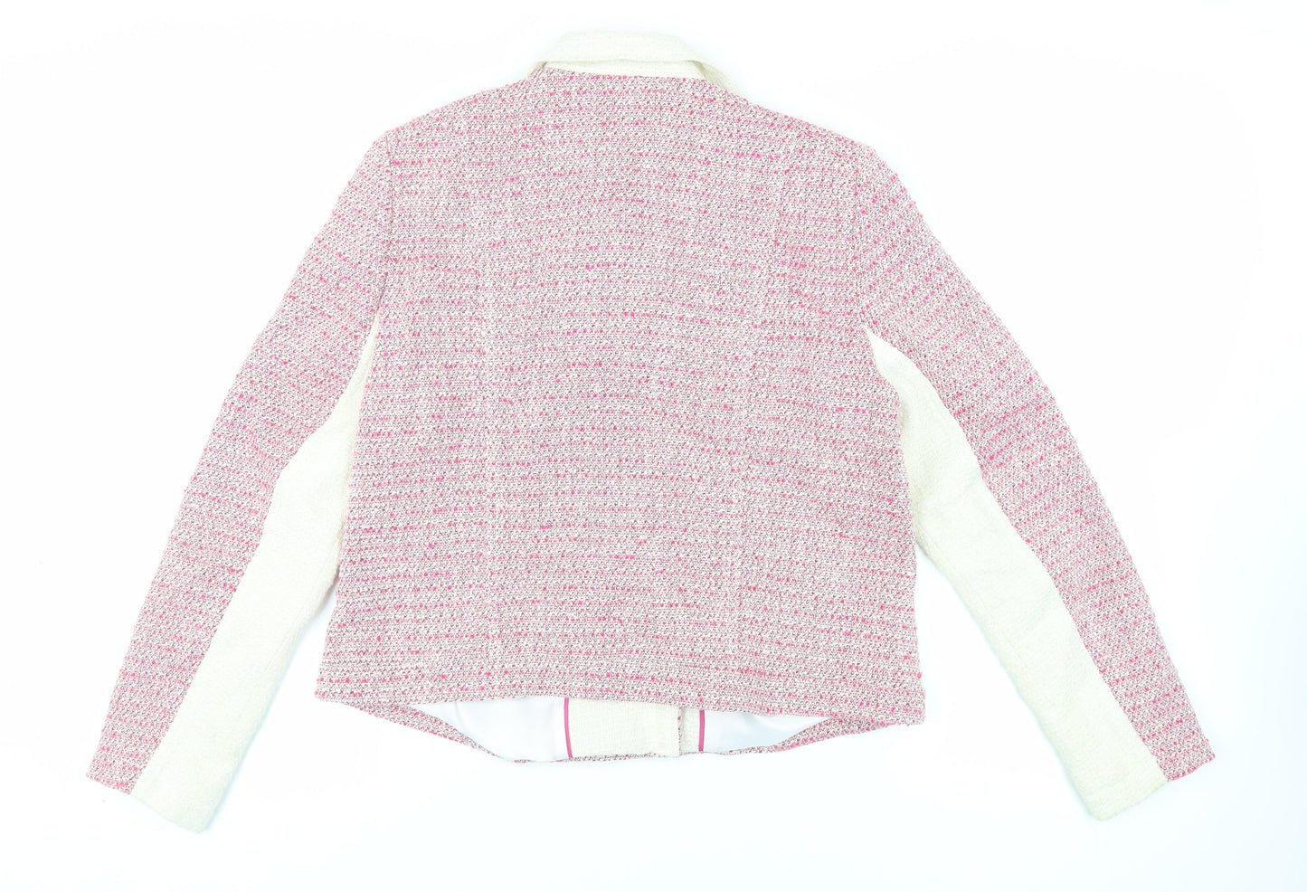 Marks and Spencer Womens Pink Biker Jacket Size 14 Zip - Zipped Pockets