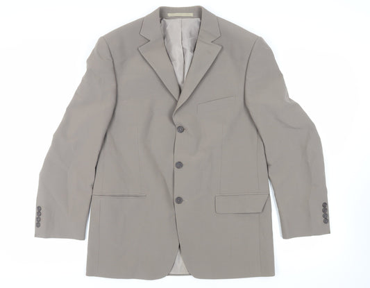 Marks and Spencer Mens Beige Polyester Jacket Suit Jacket Size 40 Regular