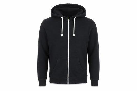 Teemill Mens Black Cotton Full Zip Hoodie Size S - Pockets