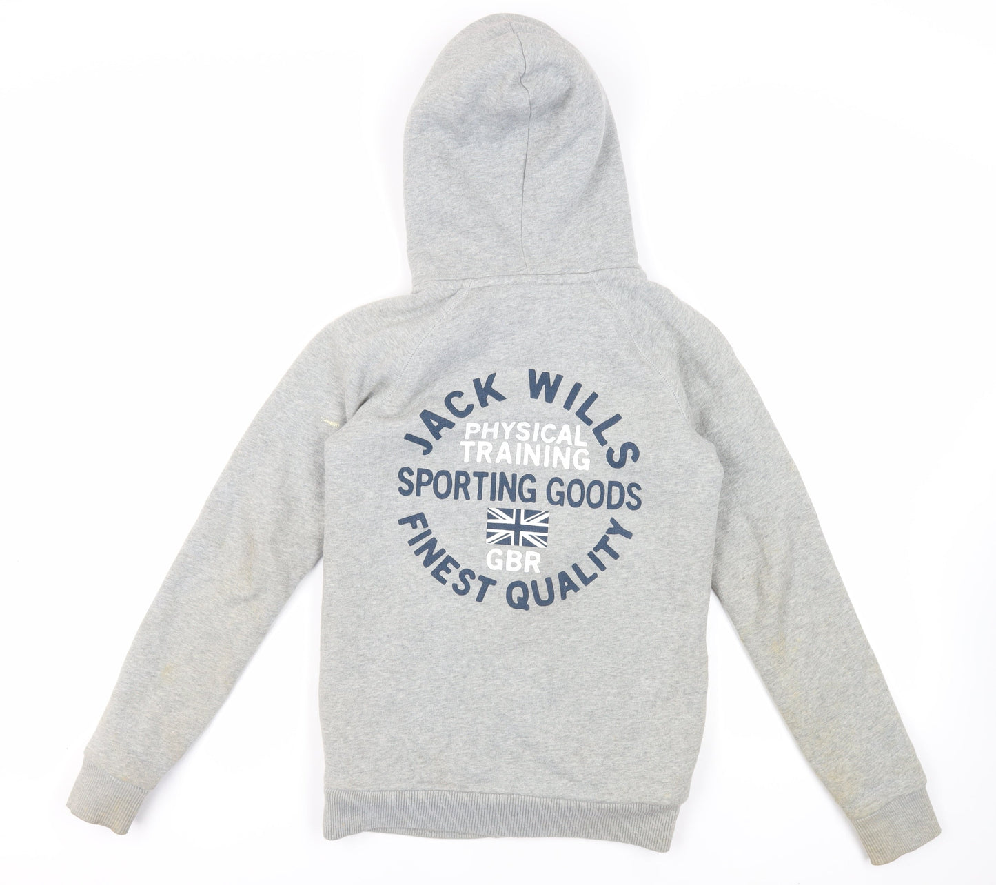 Jack Wills Womens Grey Cotton Full Zip Hoodie Size 6 Zip - Fluffy Lining