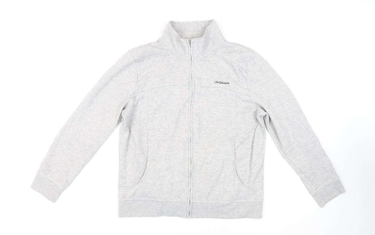 LA Gear Womens Grey Polyester Full Zip Sweatshirt Size 14 Zip - Logo Pockets