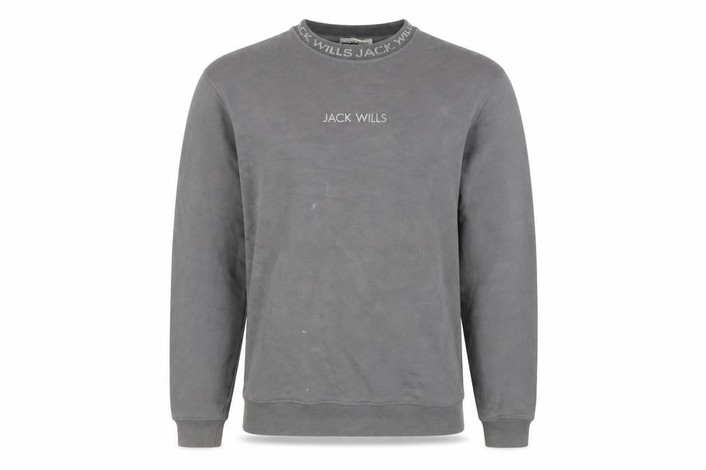 Jack Wills Mens Grey Cotton Pullover Sweatshirt Size S - Logo