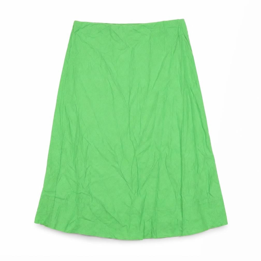 Stock Shop Womens Green Linen A-Line Skirt Size 14