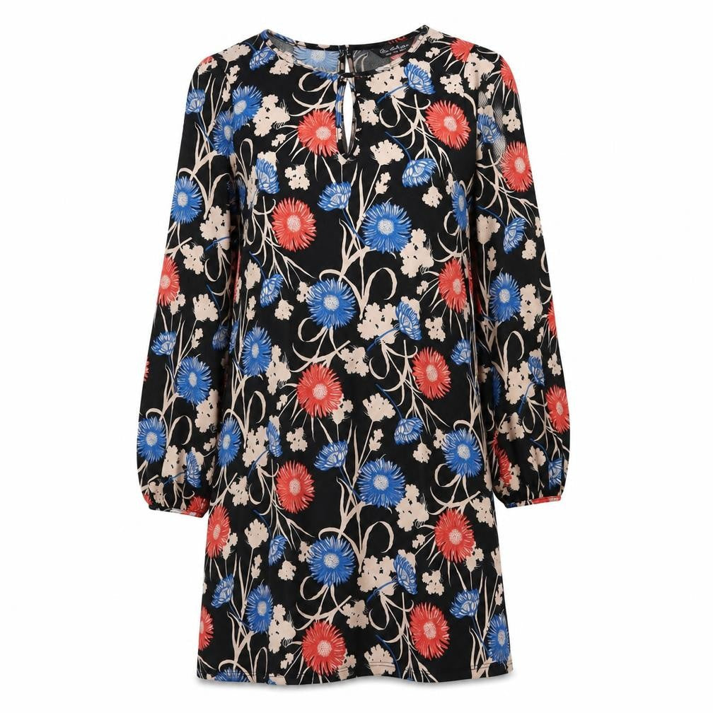 Miss Selfridge Womens Multicoloured Geometric Polyester A-Line Size 8 Round Neck Button