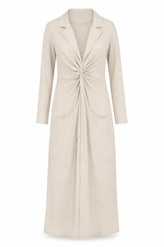 ASOS Womens Beige Polyester Maxi Size 8 Collared Pullover
