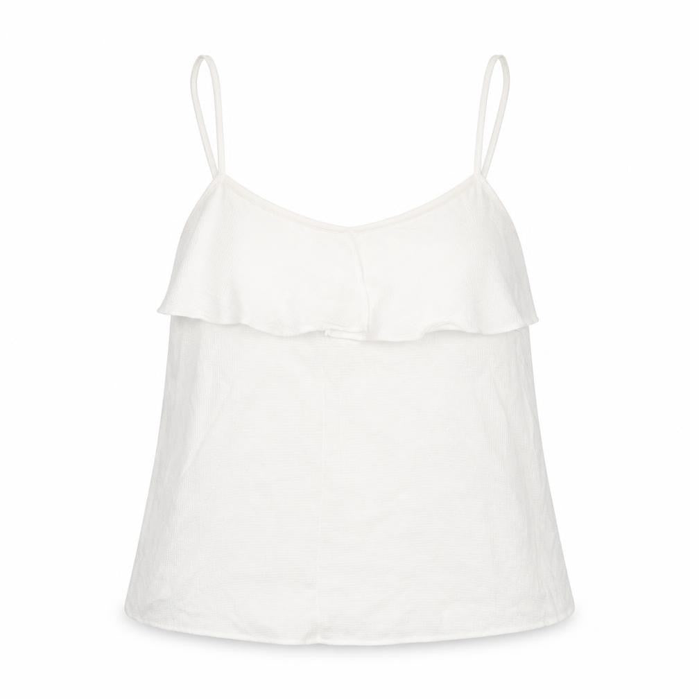Mango Womens White Polyester Camisole T-Shirt Size XS Scoop Neck