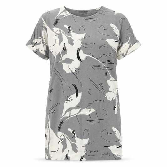 Next Womens Grey Geometric Polyester T-Shirt Dress Size 12 Round Neck Pullover