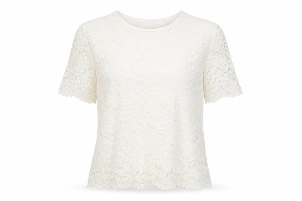 Debenhams Womens Ivory Viscose Basic T-Shirt Size 14 Round Neck