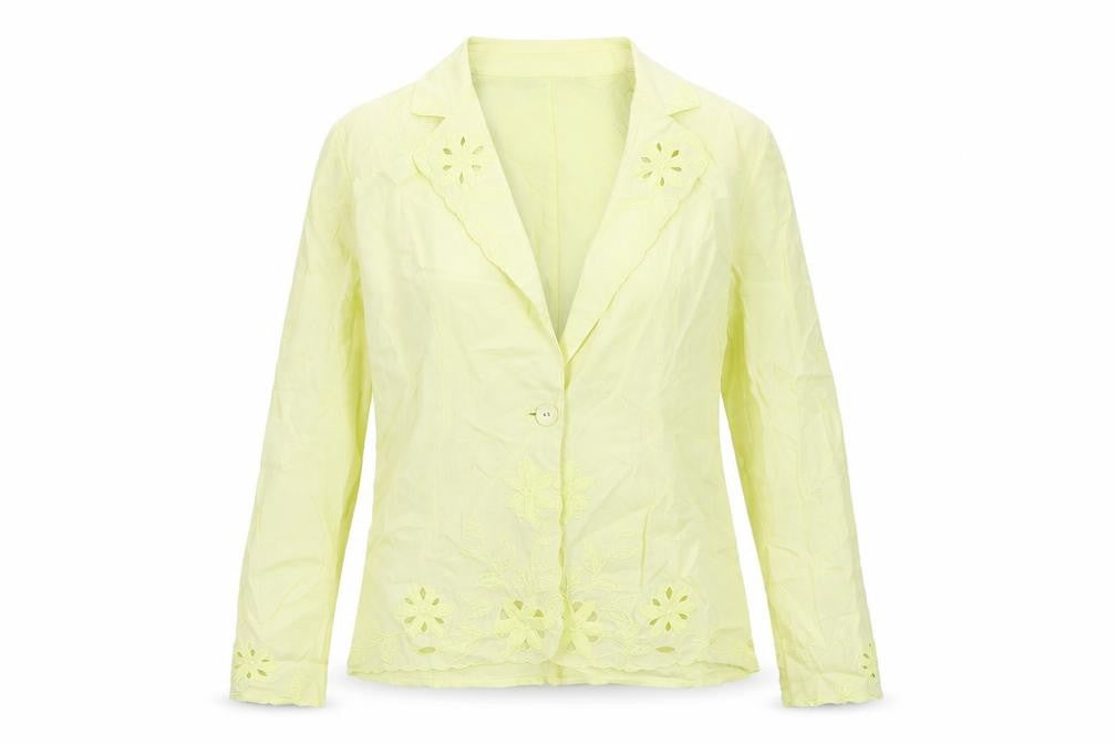 Per Una Womens Yellow Jacket Blazer Size 14 Button