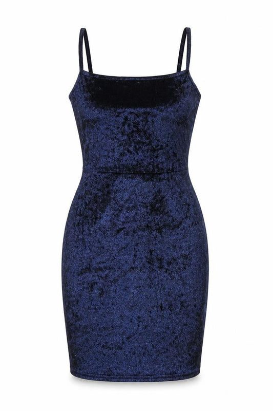 PRETTYLITTLETHING Womens Blue Polyester Bodycon Size 4 Square Neck Pullover
