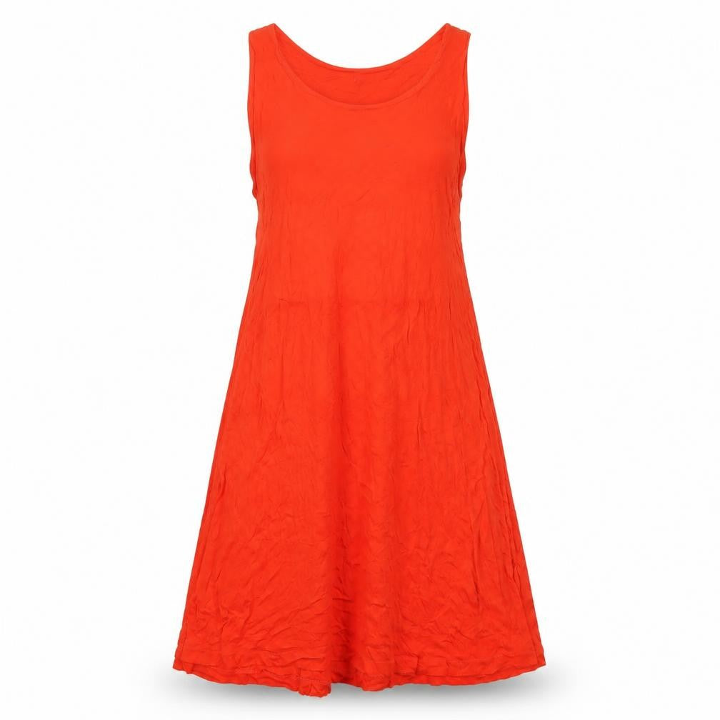 H&M Womens Orange Viscose Tank Dress Size M Round Neck Pullover