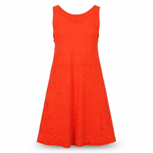 H&M Womens Orange Viscose Tank Dress Size M Round Neck Pullover