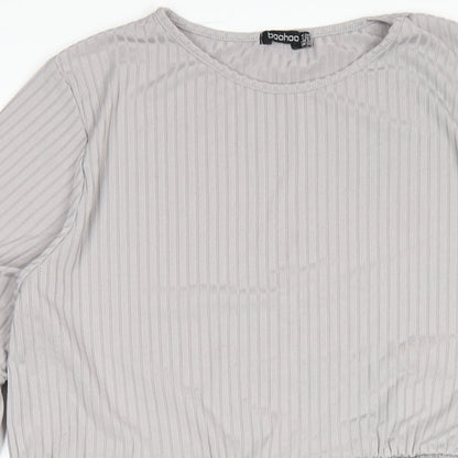 Boohoo Womens Grey Polyester A-Line Size 24 Round Neck Pullover
