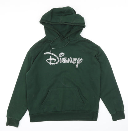 Disney Womens Green Polyester Pullover Hoodie Size S