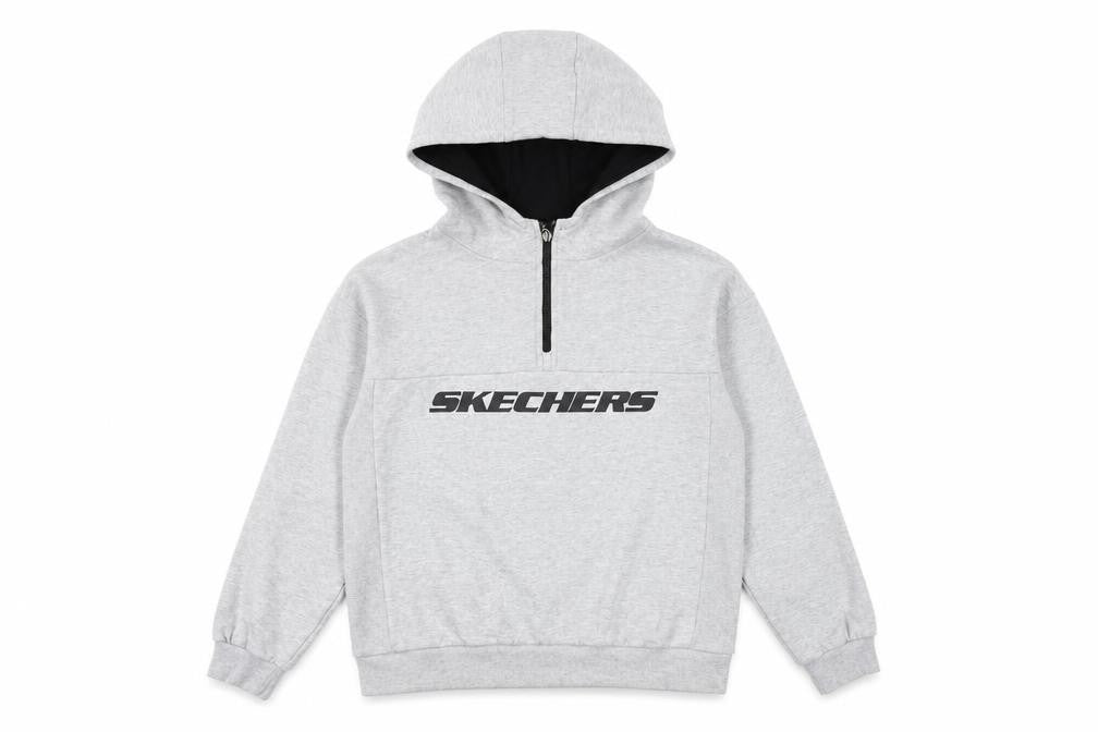 Sketchers Boys Grey Polycotton Pullover Hoodie Size 12-13 Years Zip