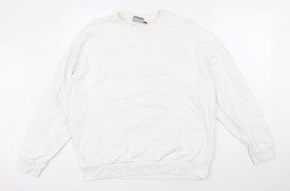 Additional front view of ASOS women’s white polyester pullover sweatshirt, size L