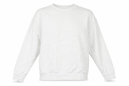 Front view of ASOS women’s white polyester pullover sweatshirt, size L