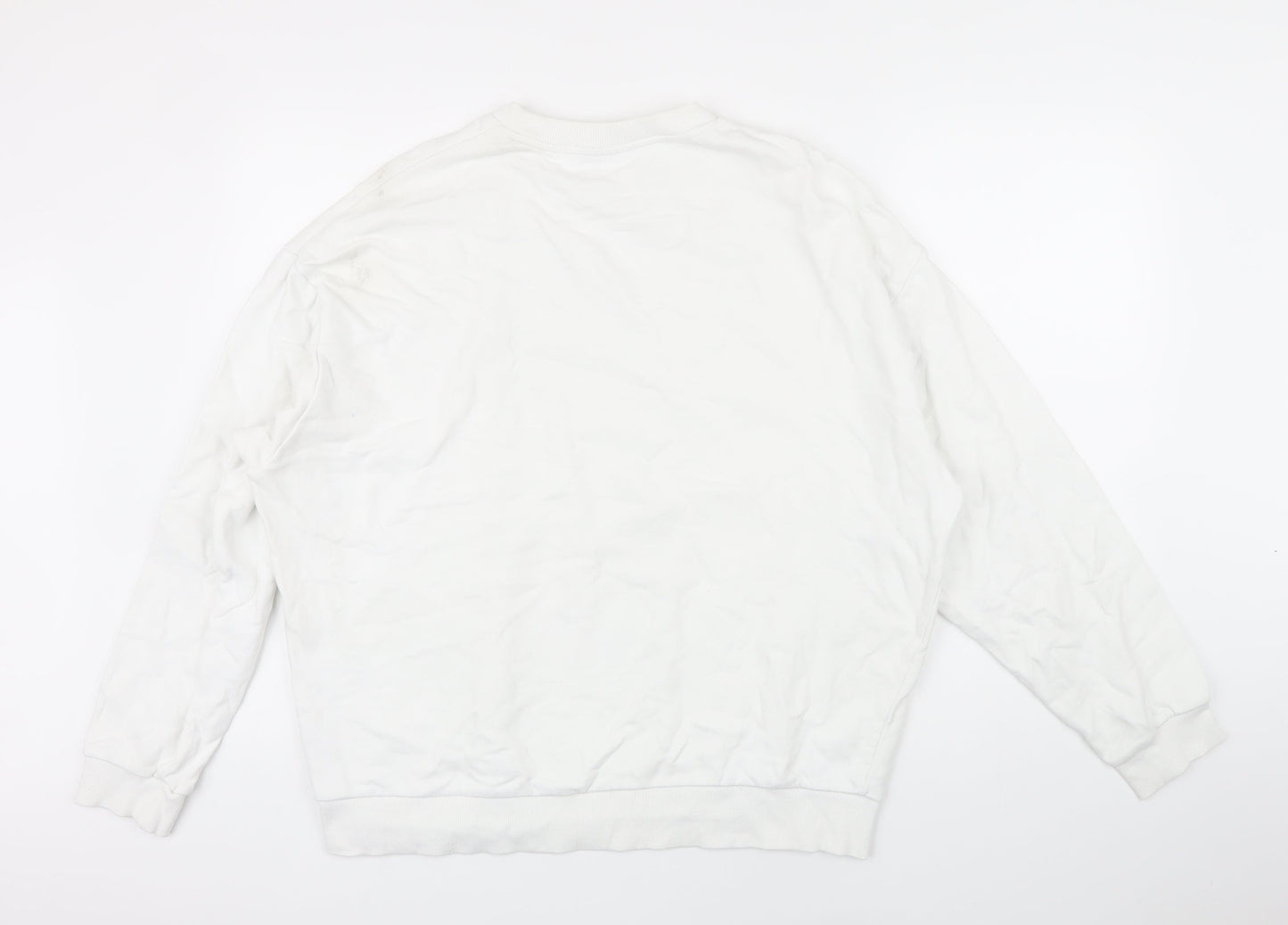 ASOS Womens White Polyester Pullover Sweatshirt Size L