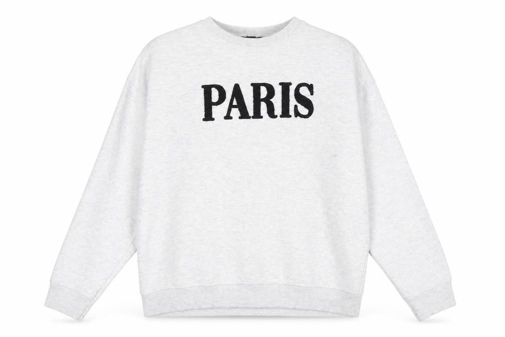 H&M Womens Grey Cotton Pullover Sweatshirt Size M - Paris