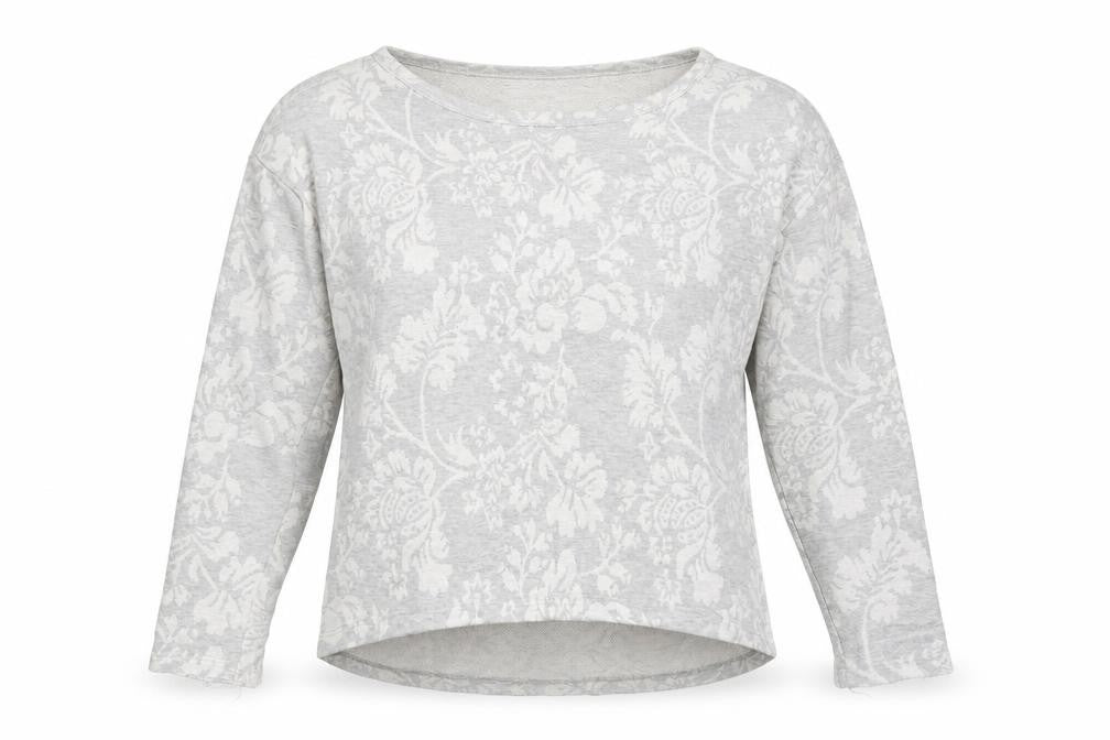H&M Womens Grey Floral Polyester Pullover Sweatshirt Size S