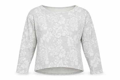 H&M Womens Grey Floral Polyester Pullover Sweatshirt Size S