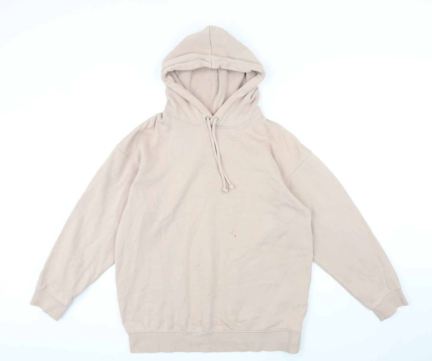 H&M Mama Womens Beige Cotton Pullover Hoodie Size S Drawstring
