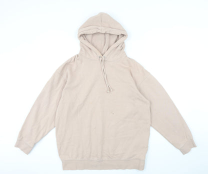 H&M Mama Womens Beige Cotton Pullover Hoodie Size S Drawstring