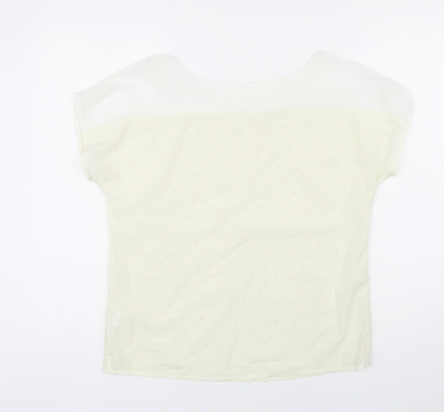 bysi Womens Ivory Polyester Tunic Blouse Size 8 Scoop Neck