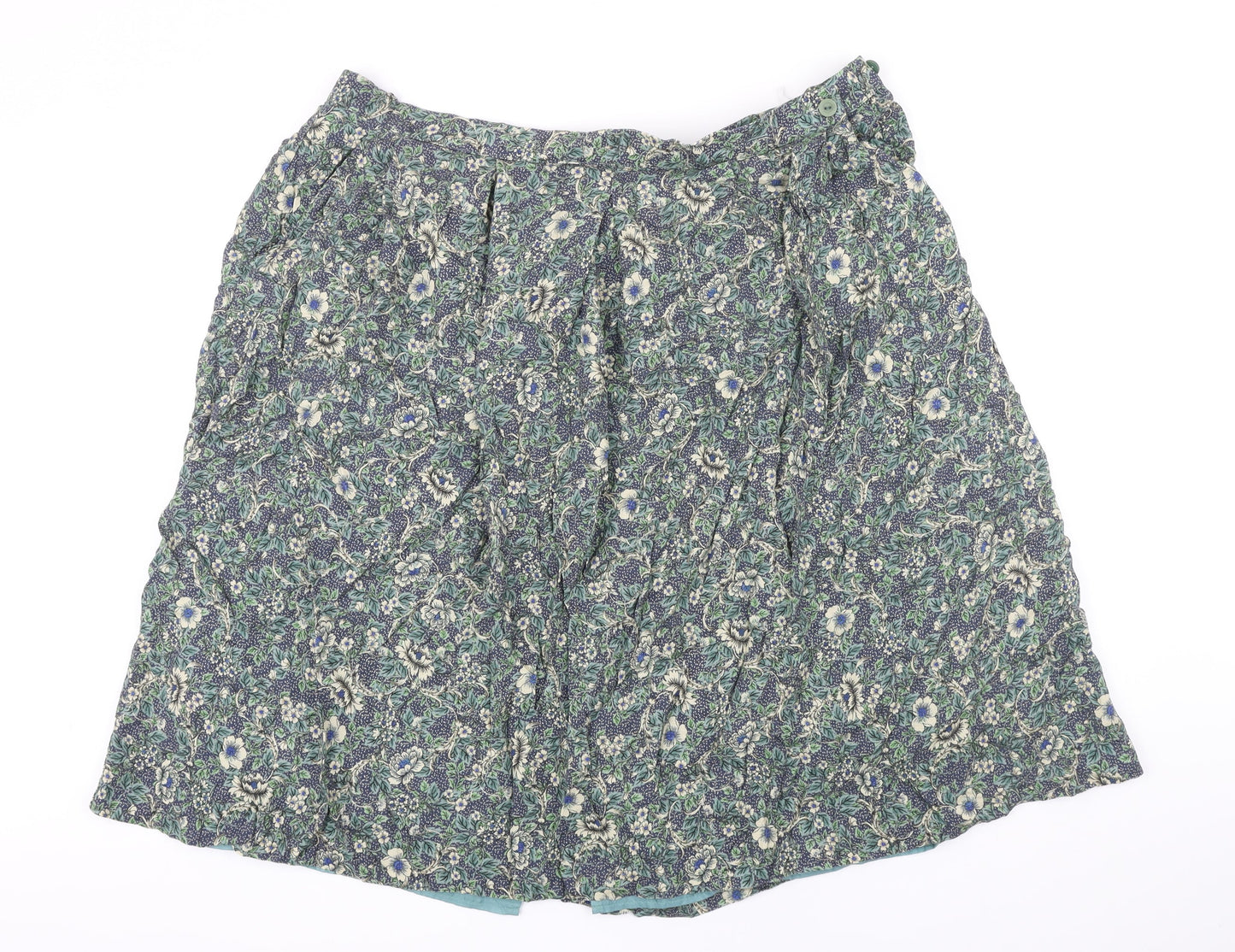 Country Collection Womens Multicoloured Floral Viscose A-Line Skirt Size 22 in Button