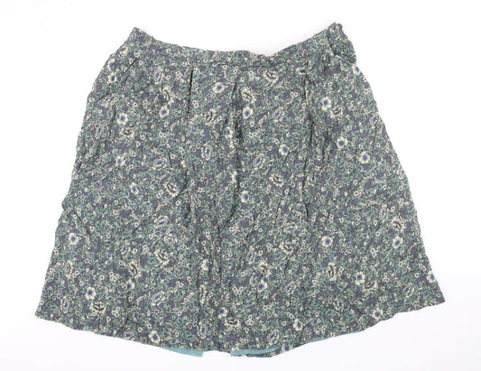 Country Collection Womens Multicoloured Floral Viscose A-Line Skirt Size 22 in Button