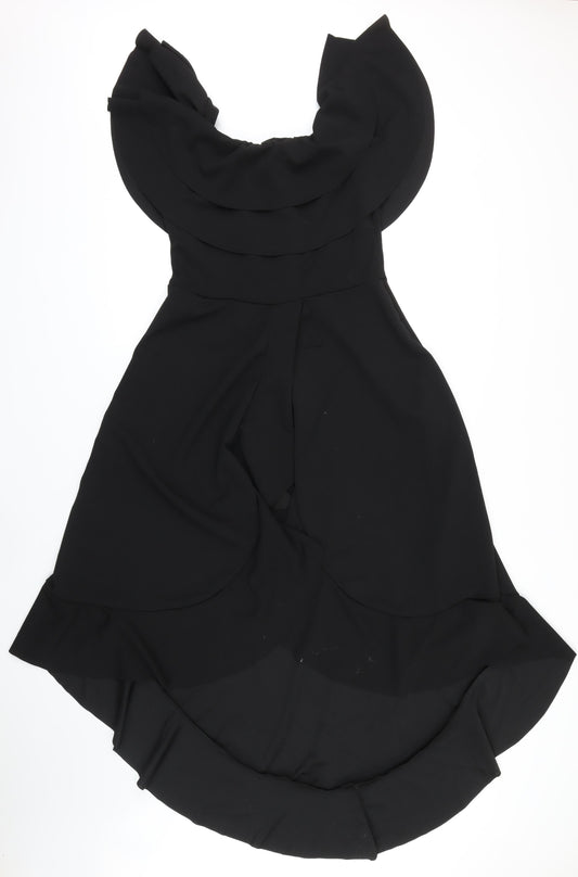 Missfiga Womens Black Polyester A-Line Size 14 Scoop Neck
