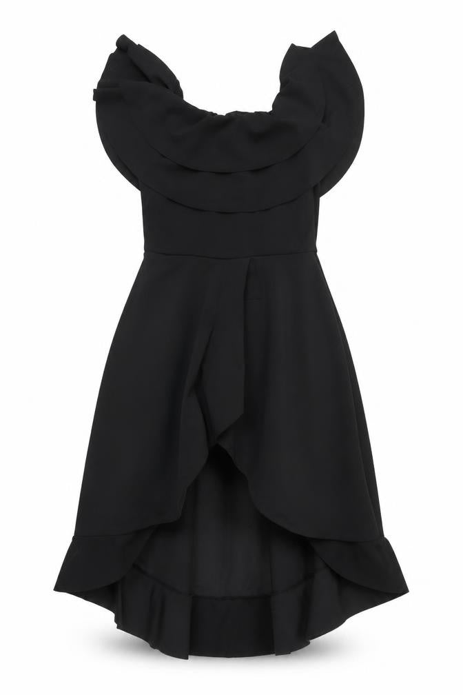 Missfiga Womens Black Polyester A-Line Size 14 Scoop Neck