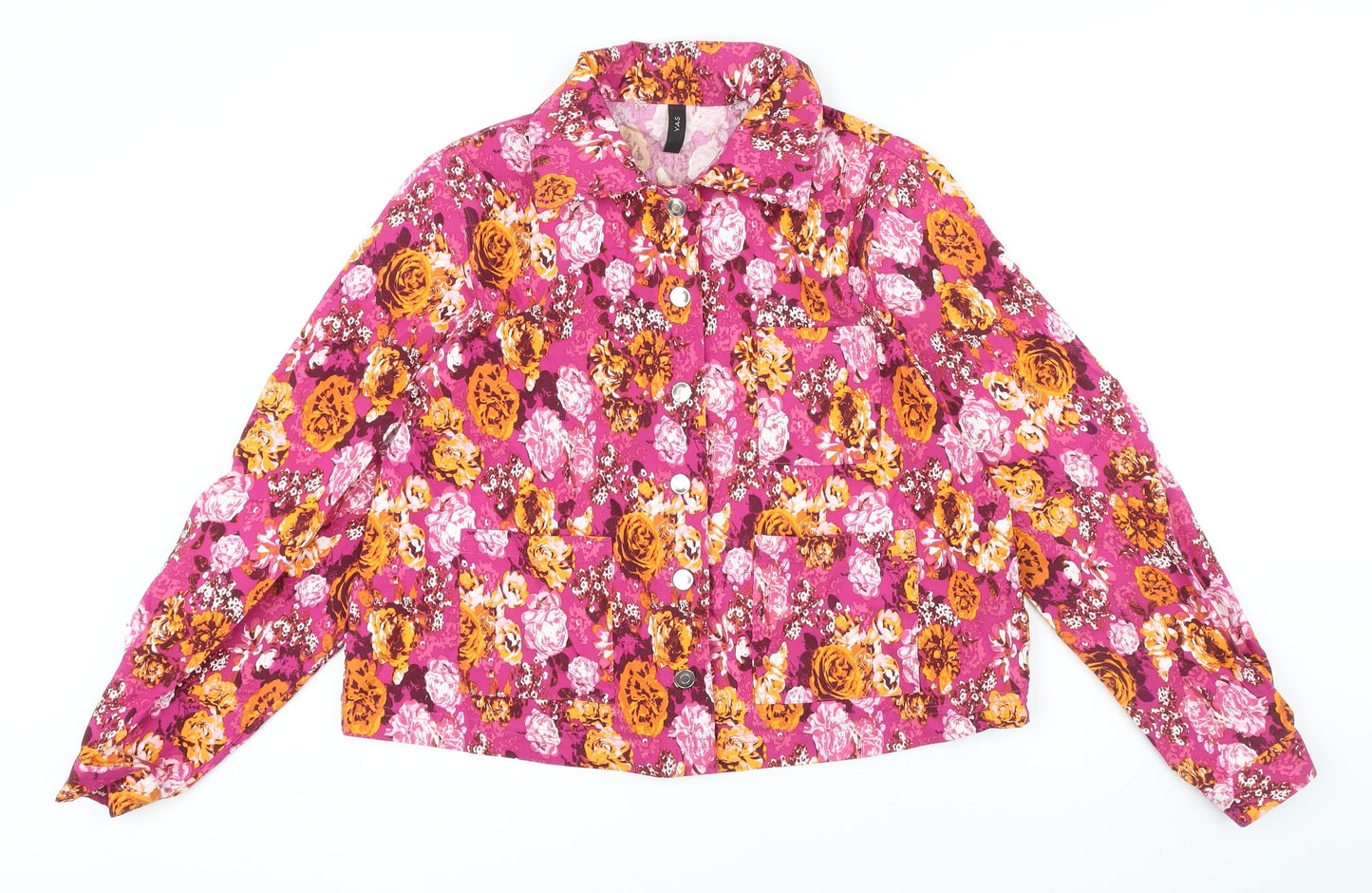 YAS Womens Multicoloured Floral Jacket Size M Button