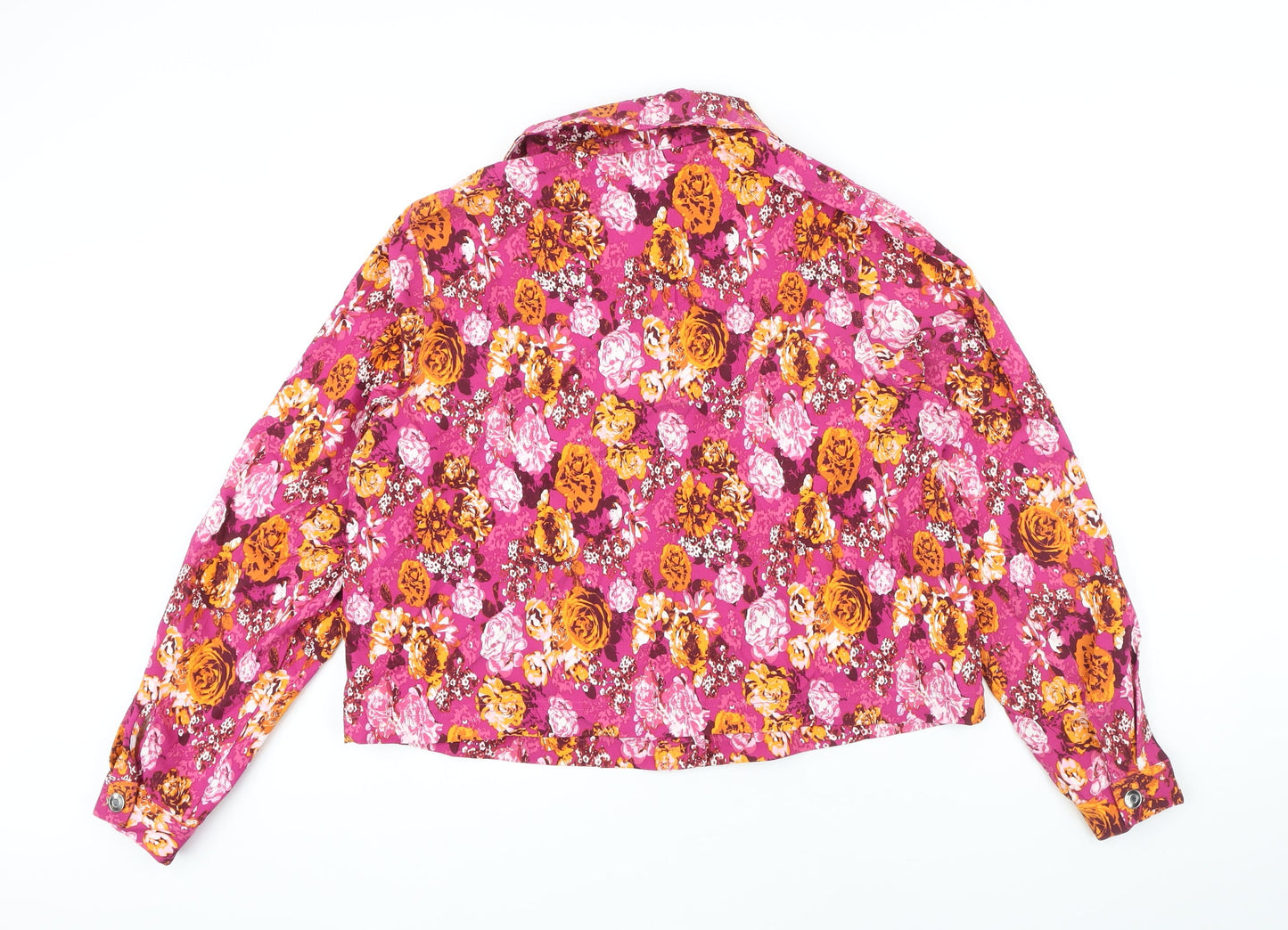 YAS Womens Multicoloured Floral Jacket Size M Button