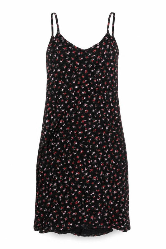 PRETTYLITTLETHING Womens Multicoloured Floral Polyester Tank Dress Size 12 Sweetheart - Side splits
