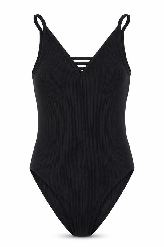 New Look Womens Black Polyester Bodysuit One-Piece Size 14 Snap