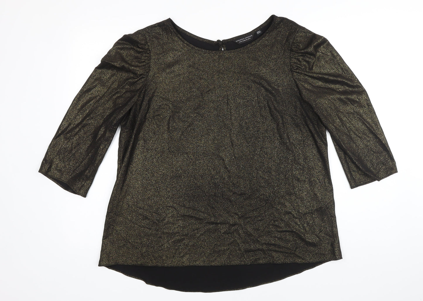 Dorothy Perkins Womens Gold Polyester Tunic Blouse Size 16 Boat Neck