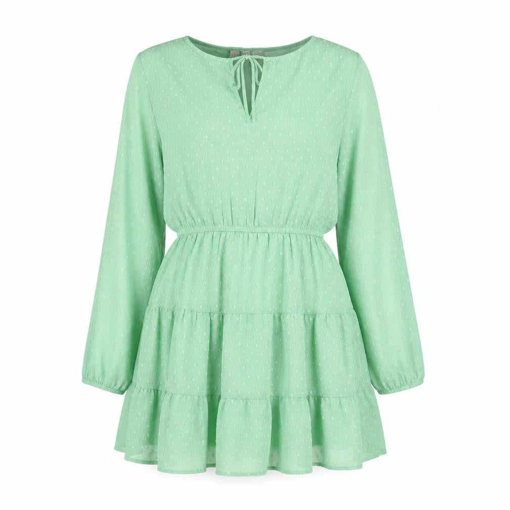H&M Womens Green Polyester A-Line Size 12 Boat Neck