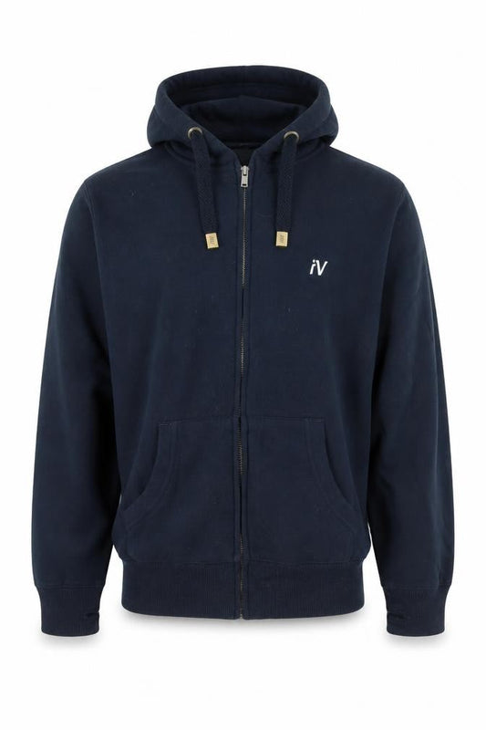 Cotton Ridge Mens Blue Cotton Full Zip Hoodie Size S